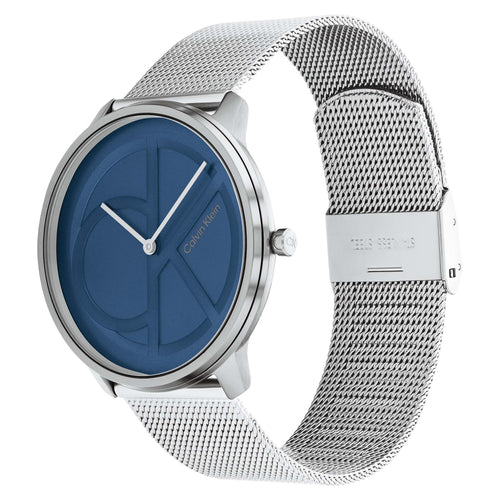  Shop Authentic Calvin Klein Minimal Blue Dial Silver Mesh Bracelet Watch for Men - K3M2112N - Luxxuri