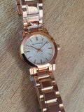  Shop Authentic Burberry The City White Dial Rose Gold Steel Strap Watch for Women - BU9204 - Luxxuri