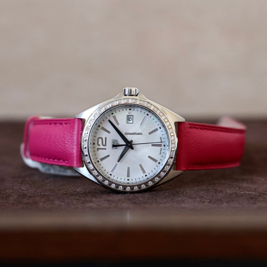  Shop Authentic Tag Heuer Formula 1 Quartz Mother of Pearl Dial Pink Leather Strap Watch for Women - WBJ131A.FC8252 - Luxxuri