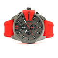  Shop Authentic Diesel Mega Chief Chronograph Black Dial Red Silicone Strap Watch For Men - DZ4427 - Luxxuri