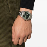  Shop Authentic Salvatore Ferragamo 1927 Chrono Green Dial Silver Steel Strap Watch for Men - SFKZ00423 - Luxxuri