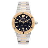  Shop Authentic Versace Greca Logo Moonphase Black Dial Two Tone Steel Strap Watch for Men - VE7G00223 - Luxxuri