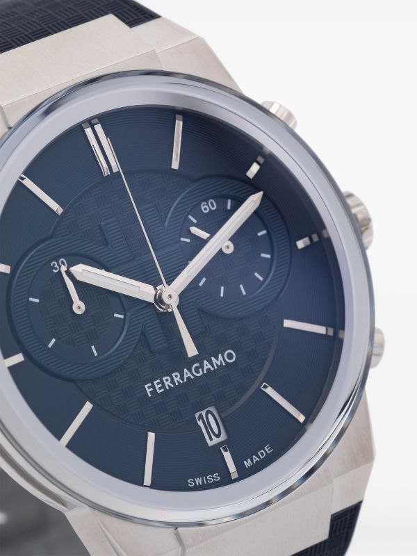  Shop Authentic Salvatore Ferragamo Sapphire Chrono Blue Dial Blue Rubber Strap Watch for Men - SFME00923 - Luxxuri