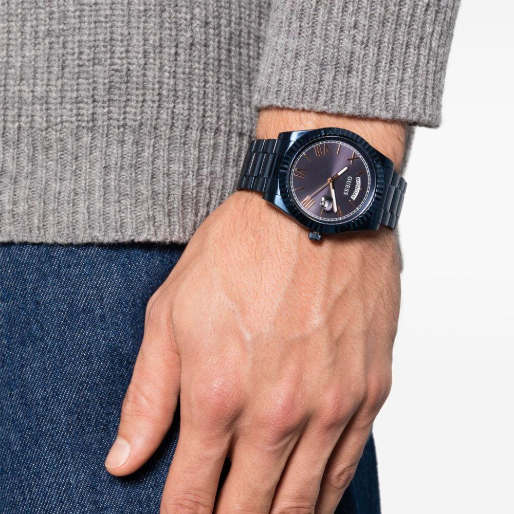  Shop Authentic Guess Connoisseur Quartz Blue Dial Blue Steel Strap Watch For Men - GW0265G9 - Luxxuri