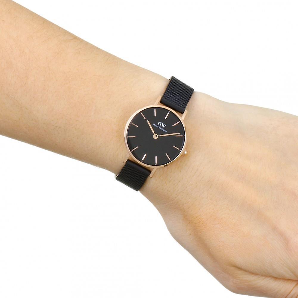  Shop Authentic Daniel Wellington Petite Ashfield Black Dial Black Mesh Strap Watch For Women - DW00100245 - Luxxuri
