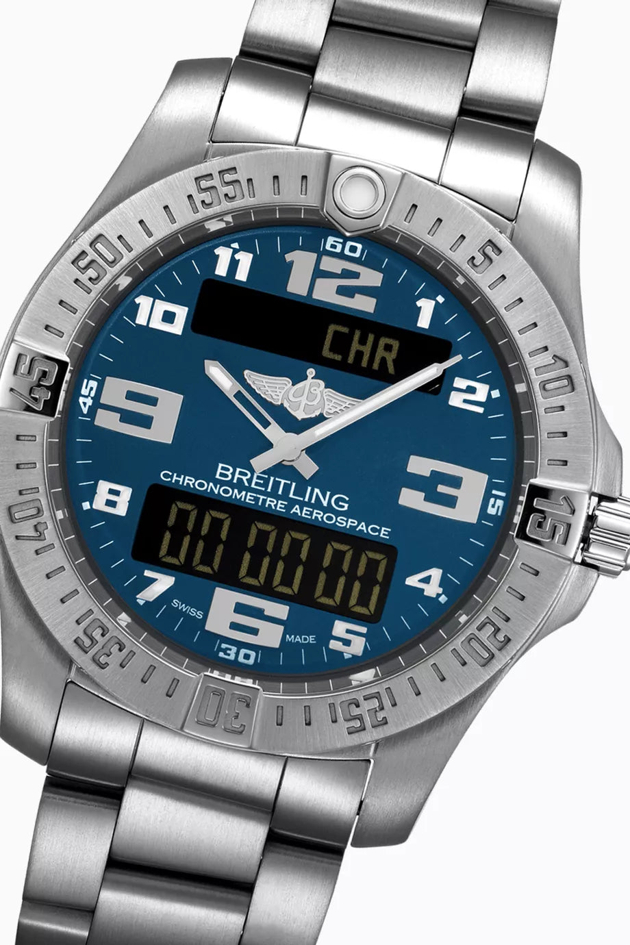  Shop Authentic Breitling Aerospace Evo Blue Dial Silver Steel Strap Watch for Men - E79363101C1E1 - Luxxuri