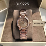  Shop Authentic Burberry The City Diamonds Rose Dial Rose Gold Steel Strap Watch for Women - BU9225 - Luxxuri