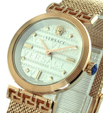  Shop Authentic Versace Meander White Dial Rose Gold Mesh Bracelet Watch for Women - VELW00620 - Luxxuri