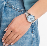  Shop Authentic Michael Kors Layton Chronograph Mother of Pearl Blue Dial Silver Steel Strap Watch For Women - MK6847 - Luxxuri