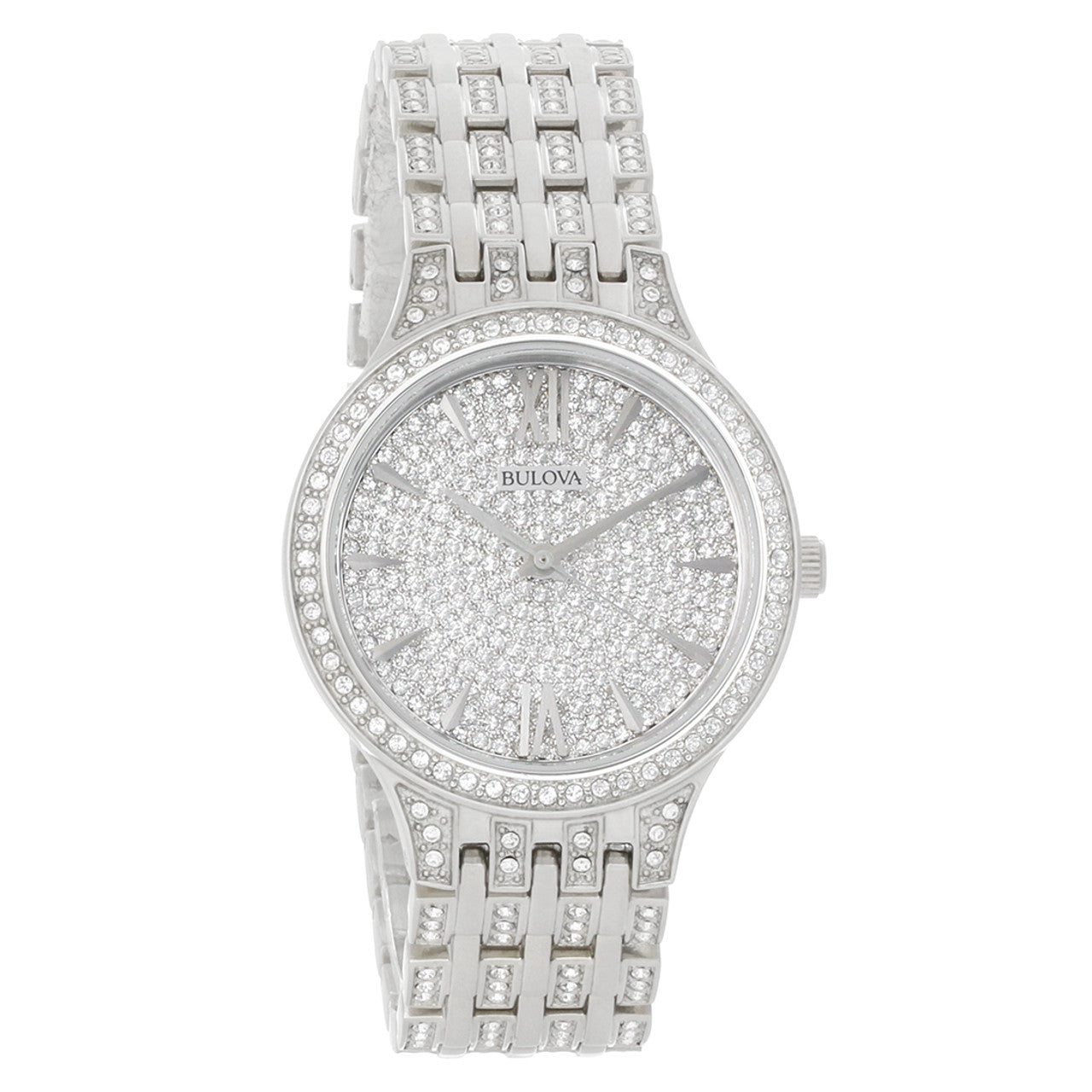  Shop Authentic Bulova Crystal Collection Silver Dial Silver Steel Strap Watch for Women - 96L243 - Luxxuri