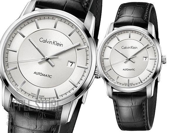  Shop Authentic Calvin Klein Infinity Silver Dial Black Leather Strap Watch for Men - K5S341C6 - Luxxuri
