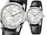  Shop Authentic Calvin Klein Infinity Silver Dial Black Leather Strap Watch for Men - K5S341C6 - Luxxuri