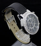  Shop Authentic Swarovski Citra Sphere Chronograph Black Dial Black Leather Strap Watch for Women - 5027131 - Luxxuri