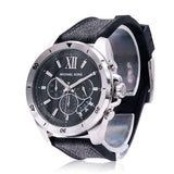  Shop Authentic Michael Kors Brecken Chronograph Black Dial Black Leather Strap Watch For Men - MK8850 - Luxxuri