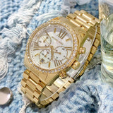  Shop Authentic Michael Kors Lexington Mother of Pearl White Dial Gold Steel Strap Watch For Women - MK7241 - Luxxuri