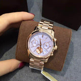  Shop Authentic Michael Kors Runway Chronograph Purple Dial Rose Gold Steel Strap Watch For Women - MK6163 - Luxxuri