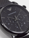 Shop Authentic Emporio Armani Luigi Chronograph Black Dial Black Leather Strap Watch For Men - AR1737 - Luxxuri