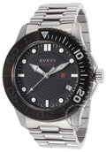  Shop Authentic Gucci G Timeless Black Dial Silver Steel Strap Watch For Men - YA126249 - Luxxuri