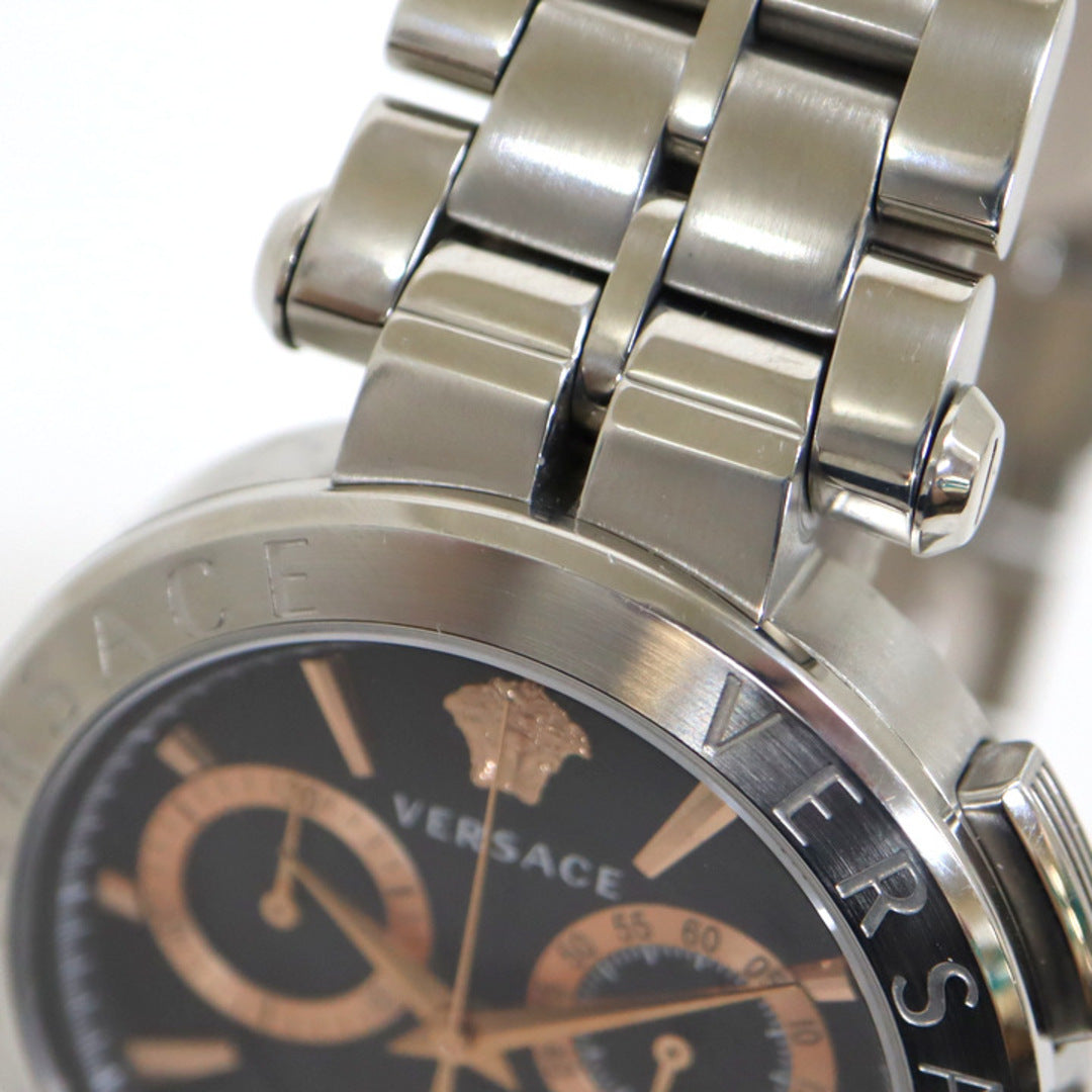  Shop Authentic Versace Aion Chronograph Black Dial Silver Steel Strap Watch For Men - VE1D01019 - Luxxuri