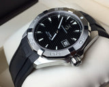  Shop Authentic Tag Heuer Aquaracer Automatic Caliber 5 Black Dial Black Rubber Strap Watch for Men - WAY2110.FT8021 - Luxxuri