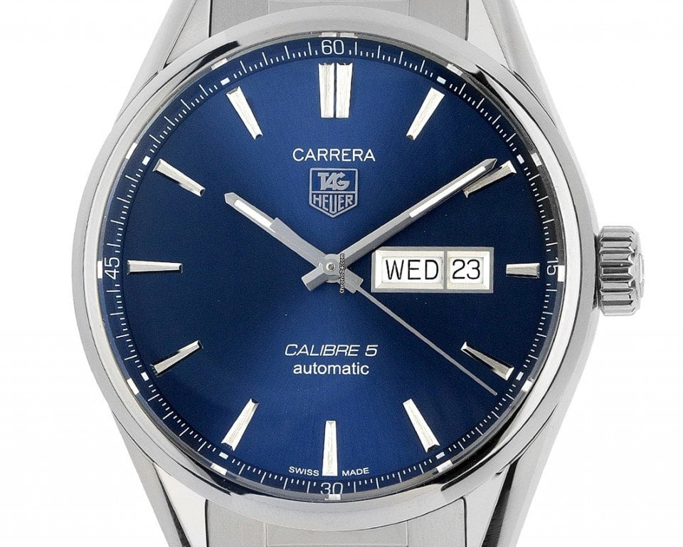 Tag Heuer Carrera Automatic Blue Dial Silver Steel Strap Watch for Men - WAR201E.BA0723