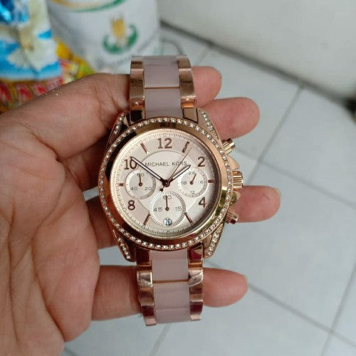  Shop Authentic Michael Kors Blair Chronograph Rose Gold Dial Two Tone Steel Strap Watch for Women - MK5943 - Luxxuri