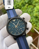  Shop Authentic Emporio Armani Luigi Chronograph Quartz Blue Dial Blue Nylon Strap Watch For Men - AR1949 - Luxxuri