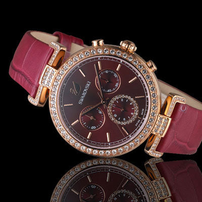  Shop Authentic Swarovski Era Journey Red Dial Red Leather Strap Watch for Women - 5416701 - Luxxuri