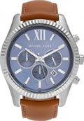  Shop Authentic Michael Kors Lexington Chronograph Blue Dial Brown Leather Strap Watch For Men - MK8537 - Luxxuri