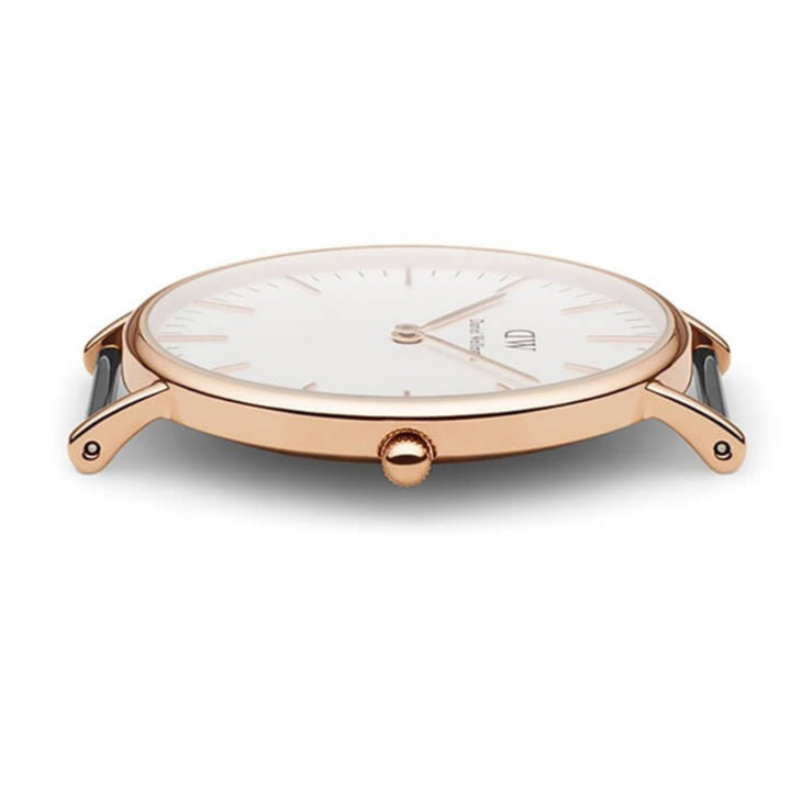  Shop Authentic Daniel Wellington Classic Sheffield White Dial Black Leather Strap Watch for Women - DW00100036 - Luxxuri