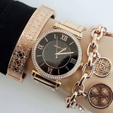  Shop Authentic Michael Kors Catlin Black Diamonds Dial Rose Gold Steel Strap Watch for Women - MK3356 - Luxxuri