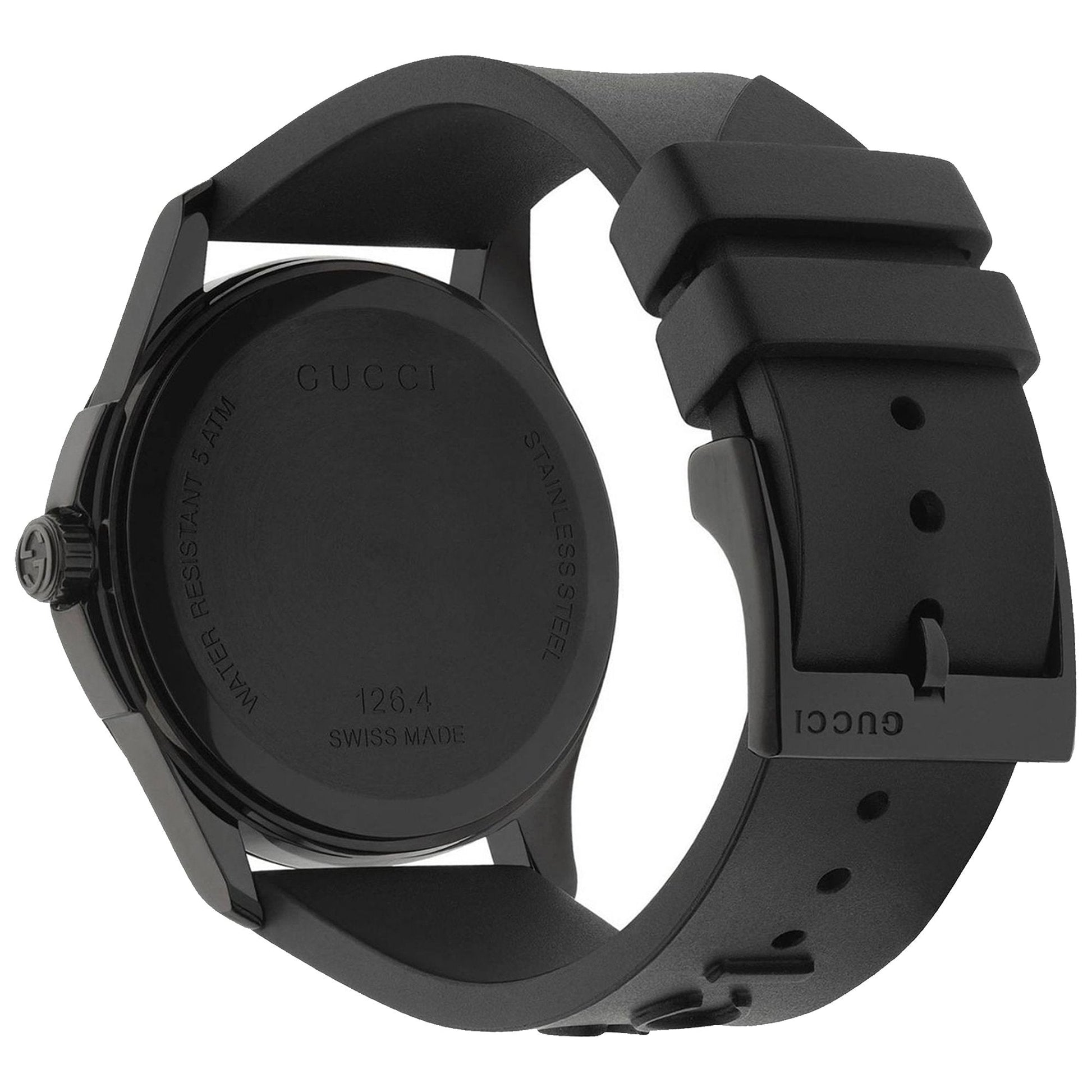  Shop Authentic Gucci G Timeless Ghost Black Dial Black Rubber Strap Unisex Watch - YA1264017 - Luxxuri