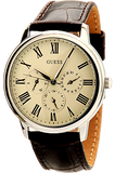  Shop Authentic Guess Wafer Quartz White Dial Brown Leather Strap Watch For Men - W70016G2 - Luxxuri