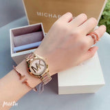  Shop Authentic Michael Kors Mini Slim Runway Rose Gold Dial Two Tone Steel Strap Watch for Women - MK3650 - Luxxuri