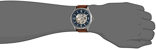  Shop Authentic Fossil Forrester Luggage Automatic Skeleton Blue Dial Brown Leather Strap Watch for Men - ME3179 - Luxxuri