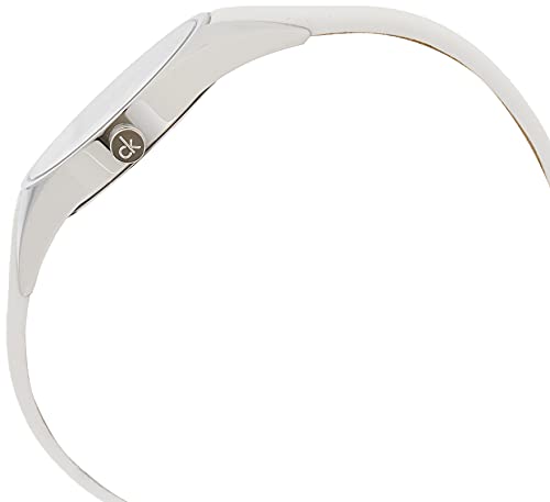  Shop Authentic Calvin Klein Rebel White Black Dial White Leather Strap Watch for Women - K8P231L1 - Luxxuri