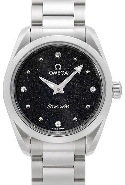  Shop Authentic Omega Seamaster Aqua Terra Quartz Diamond Black Dial Silver Steel Strap Watch for Women - 220.10.28.60.51.001 - Luxxuri