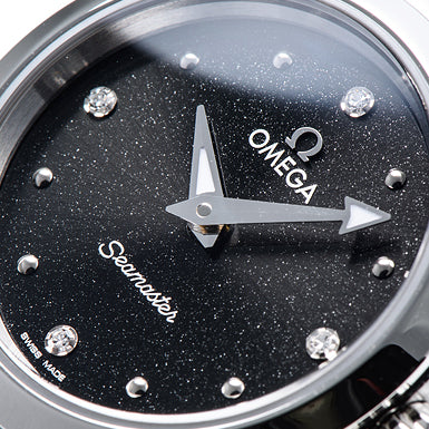  Shop Authentic Omega Seamaster Aqua Terra Quartz Diamond Black Dial Silver Steel Strap Watch for Women - 220.10.28.60.51.001 - Luxxuri