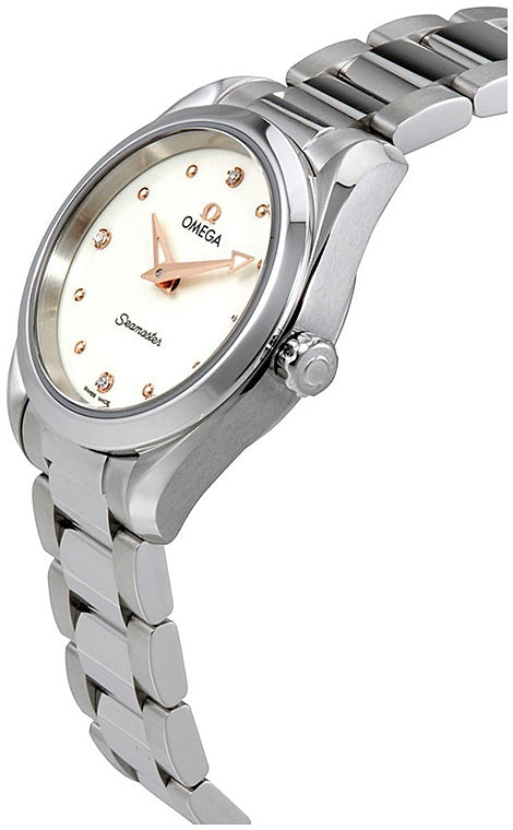  Shop Authentic Omega Seamaster Aqua Terra Quartz Diamond Silver Dial Silver Steel Strap Watch for Women - 220.10.28.60.54.001 - Luxxuri