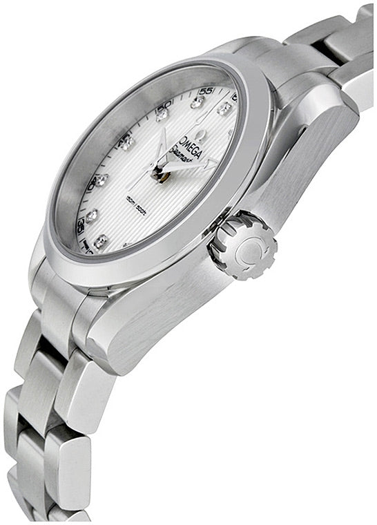  Shop Authentic Omega Seamaster Aqua Terra Quartz Diamonds Mother of Pearl Dial Silver Steel Strap Watch for Women - 220.10.28.60.55.001 - Luxxuri