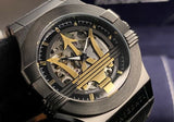  Shop Authentic Maserati Potenza Automatic Black Dial Black Leather Strap Watch For Men - R8821108036 - Luxxuri