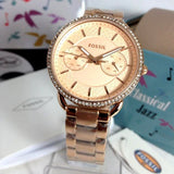  Shop Authentic Fossil Tailor Rose Gold Dial Rose Gold Steel Strap Watch for Women - ES4264 - Luxxuri