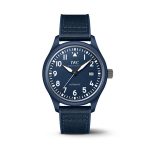  Shop Authentic IWC Pilot’s Watch Automatic "Laureus Sport for Good" Edition Blue Dial Blue Nylon Strap Watch for Men - IW328101 - Luxxuri