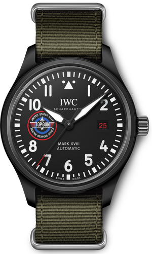  Shop Authentic IWC Pilot’s Watch Mark XVIII Top Gun Edition “SFTI” Black Dial Green Nylon Strap Watch for Men - IW324712 - Luxxuri