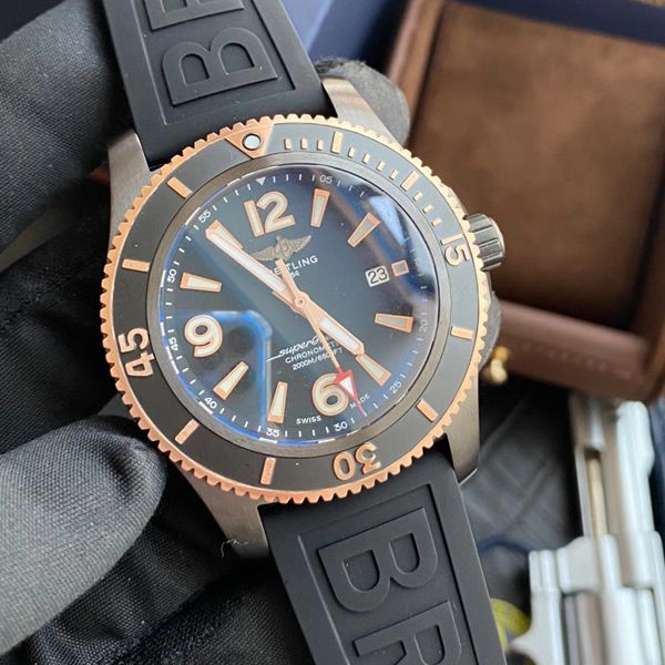  Shop Authentic Breitling Superocean Automatic 46mm Black Dial Black Rubber Strap Watch for Men - U17368221B1S1 - Luxxuri