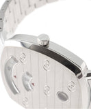  Shop Authentic Gucci Grip Quartz Silver Dial Silver Steel Strap Watch For Women - YA157401 - Luxxuri