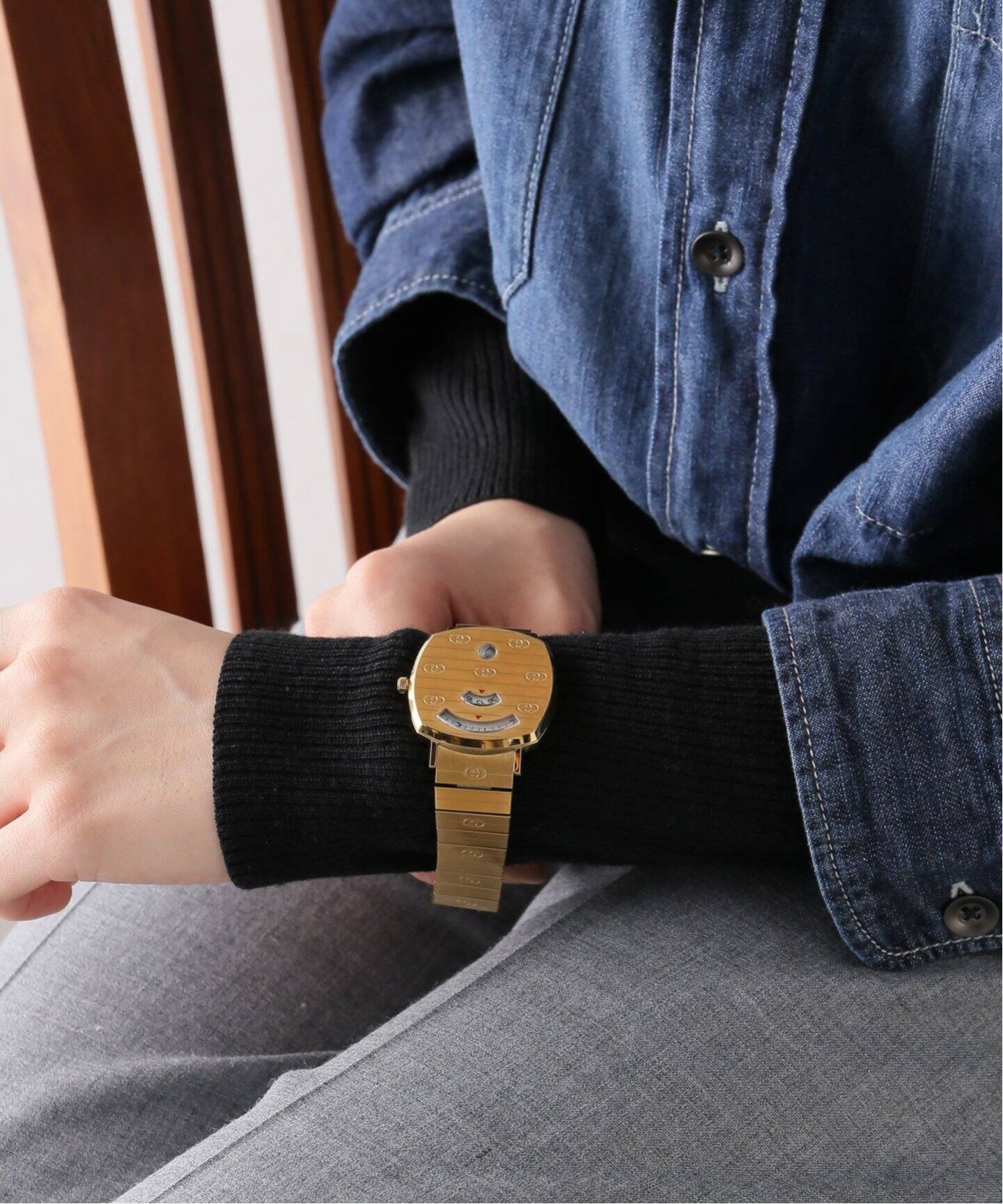  Shop Authentic Gucci Grip Yellow Gold Dial Yellow Gold Steel Strap Unisex Watch -  YA157403 - Luxxuri