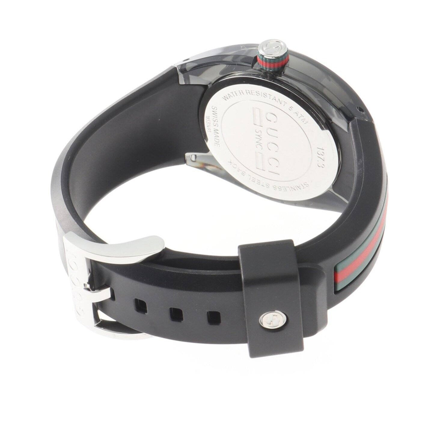  Shop Authentic Gucci Sync Quartz Black Dial Black Rubber Strap Watch For Men - YA137301 - Luxxuri