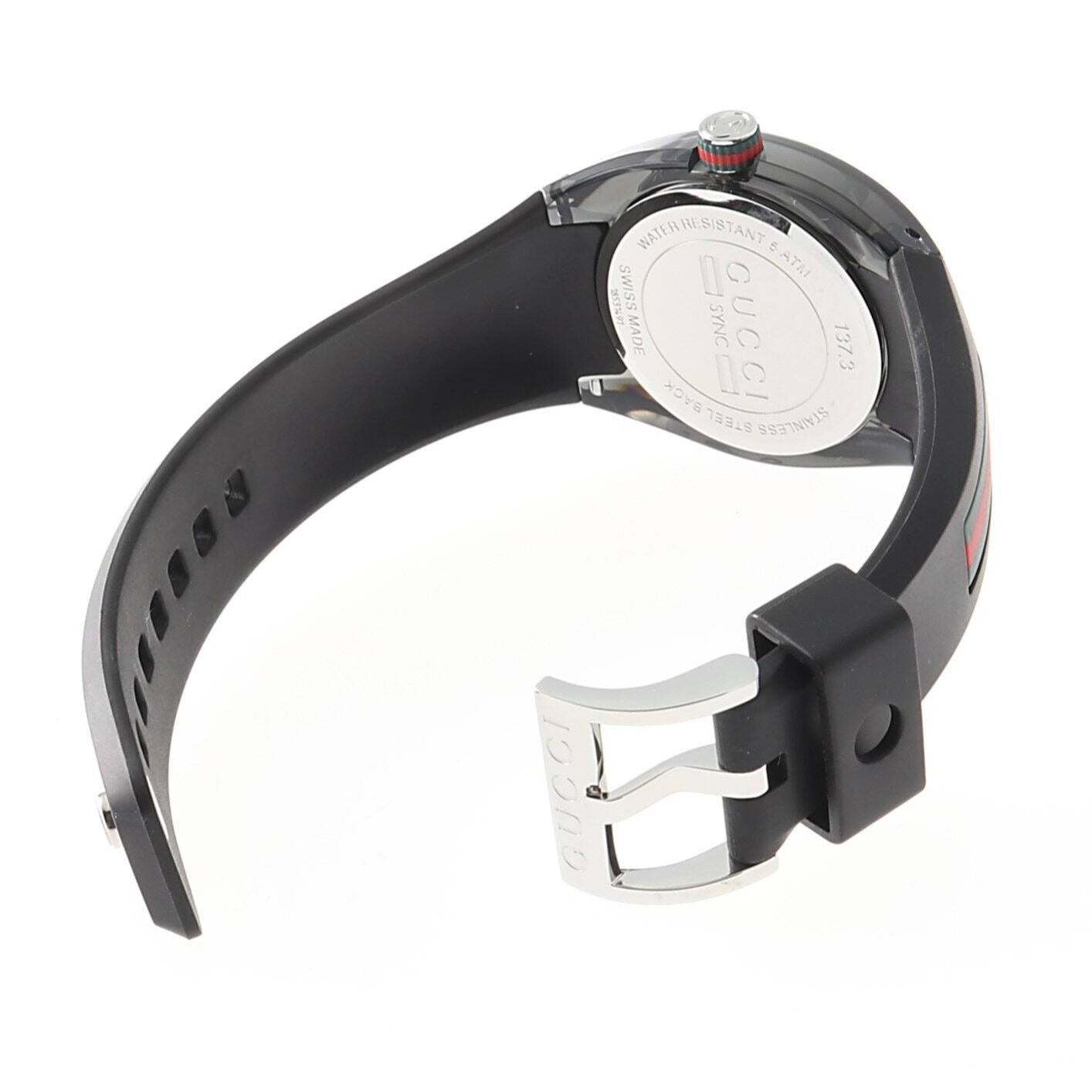  Shop Authentic Gucci Sync Quartz Black Dial Black Rubber Strap Watch For Men - YA137301 - Luxxuri