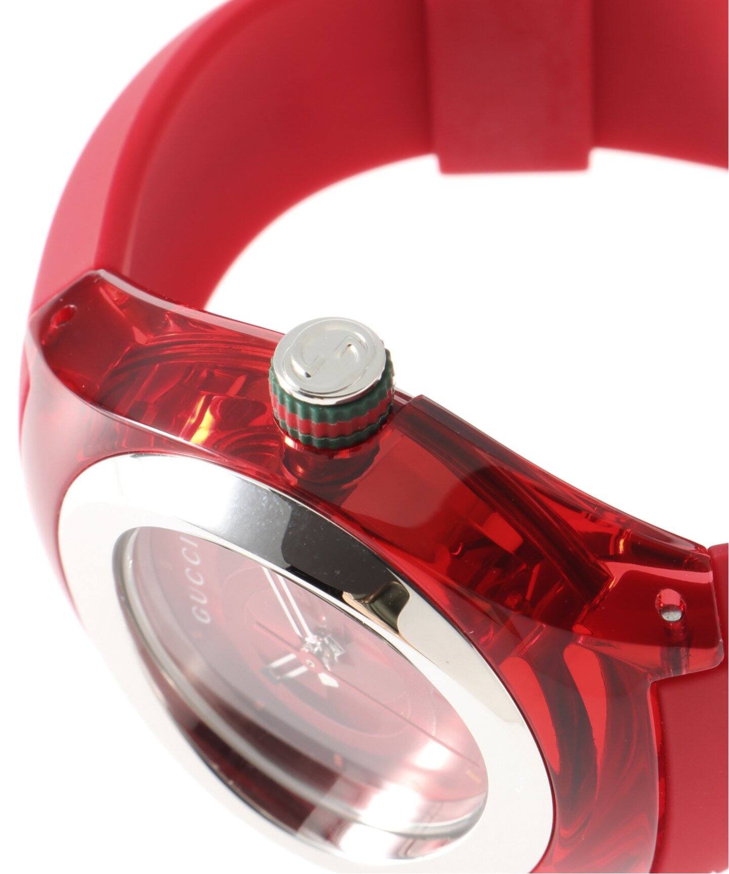  Shop Authentic Gucci Sync Quartz Red Dial Red Rubber Strap Watch For Women - YA137303 - Luxxuri